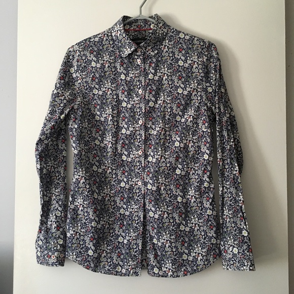 LIBERTY X SIMONS Floral Cotton Button Up Shirt S - Picture 1 of 5